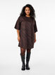Patterned dress with 3/4 sleeves, Brown, Model image number 1