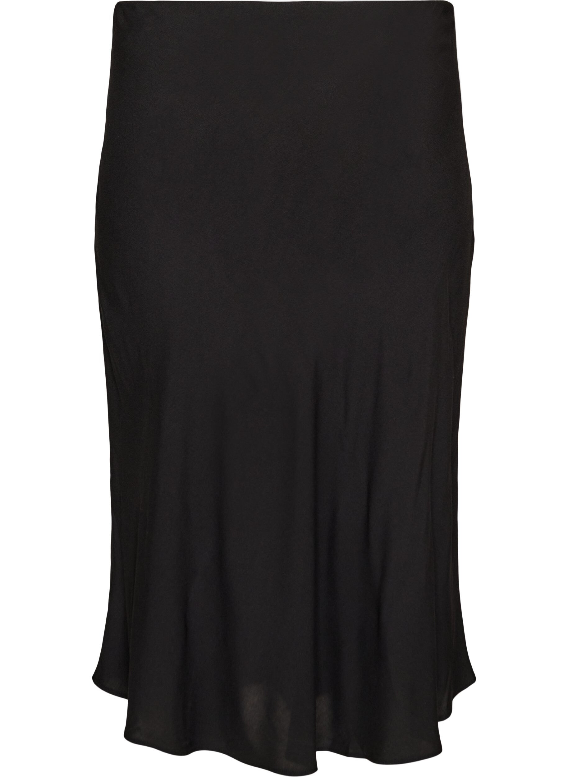 Zizzifashion Viscose skirt with an elasticated waist, Black, Packshot image number 1