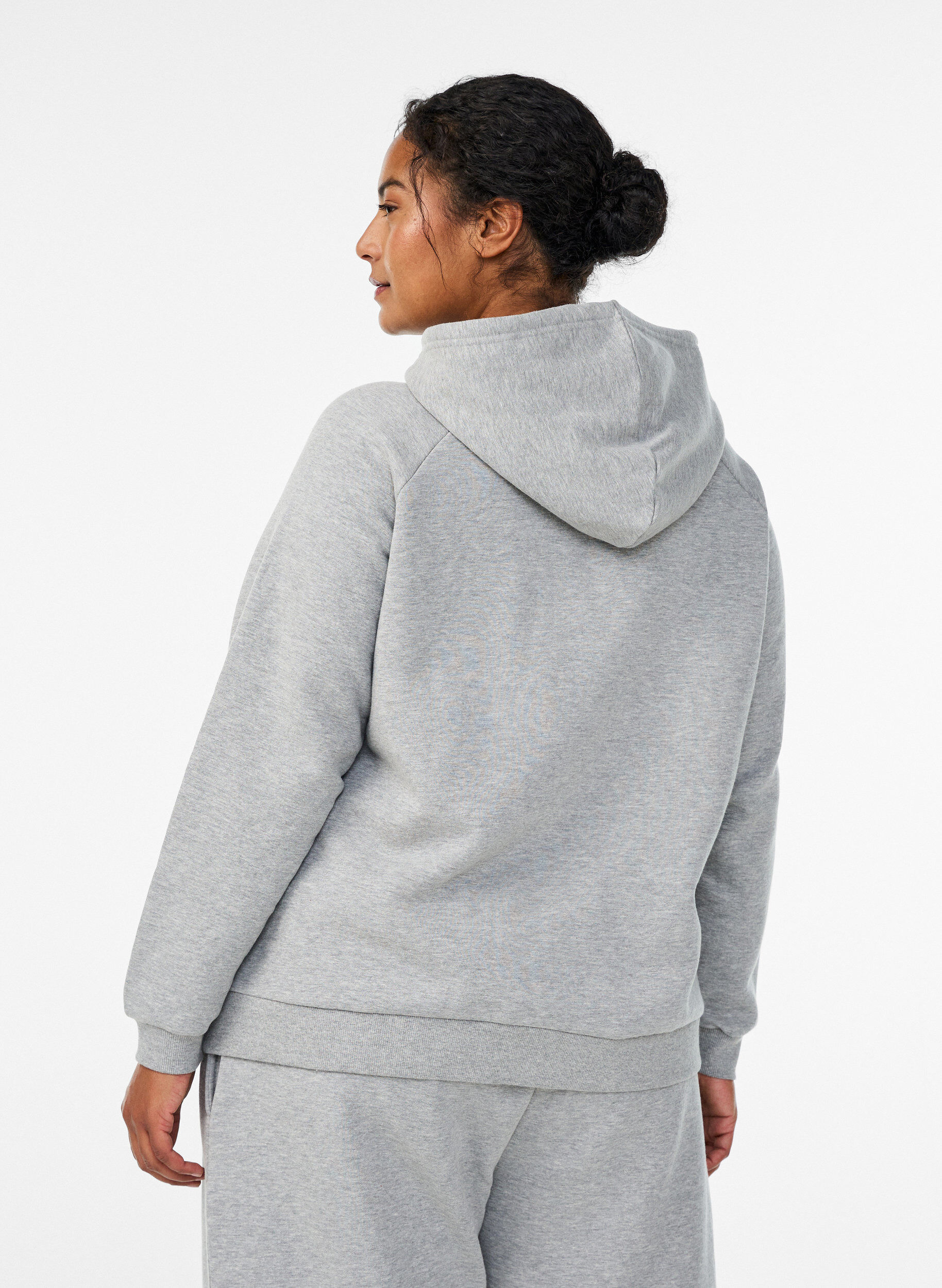 Zizzifashion Hoodie with zip, Grey, Model image number 2