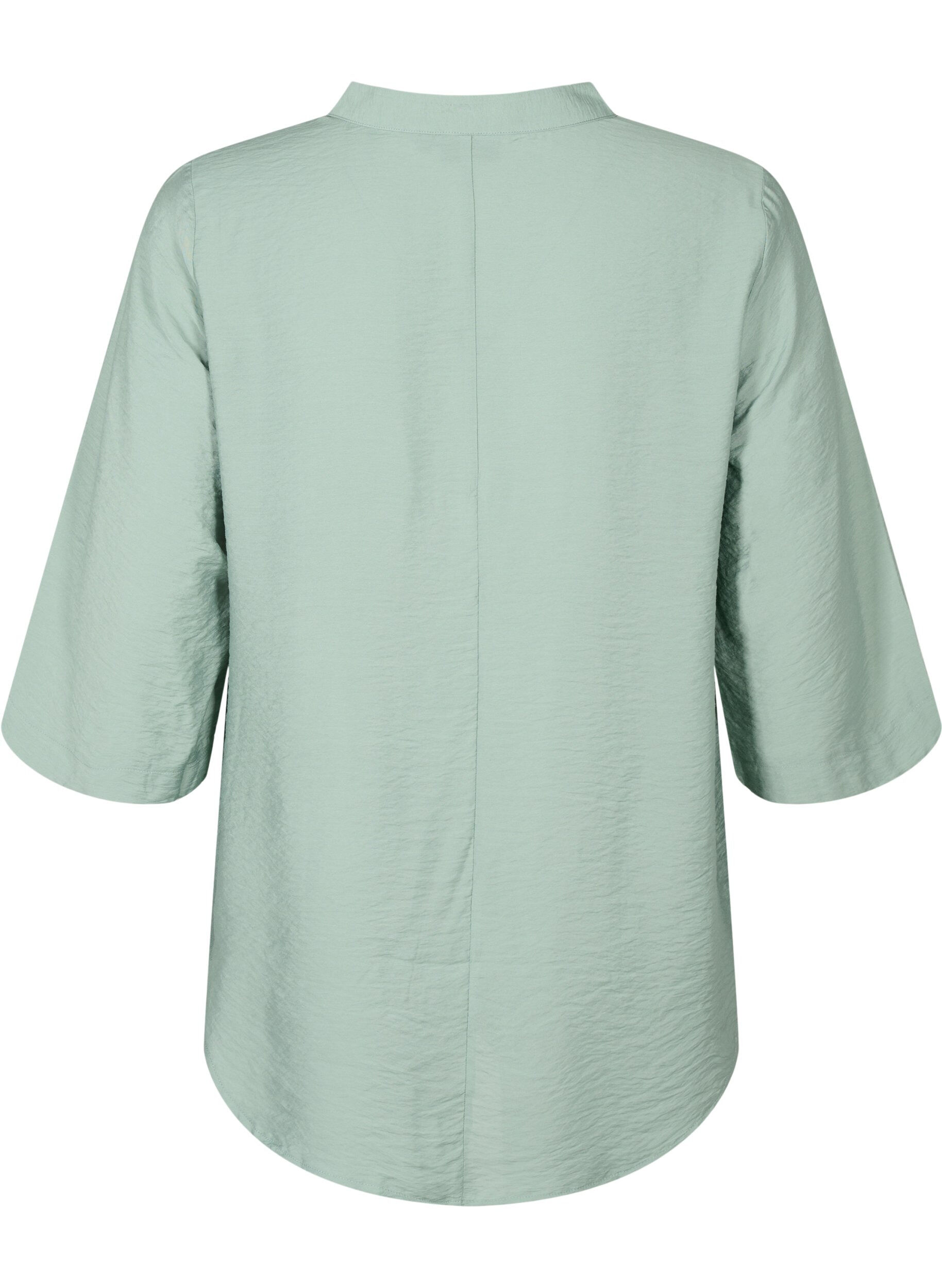 Zizzifashion Solid color blouse with 3/4 sleeves, Chinois Green, Packshot image number 1