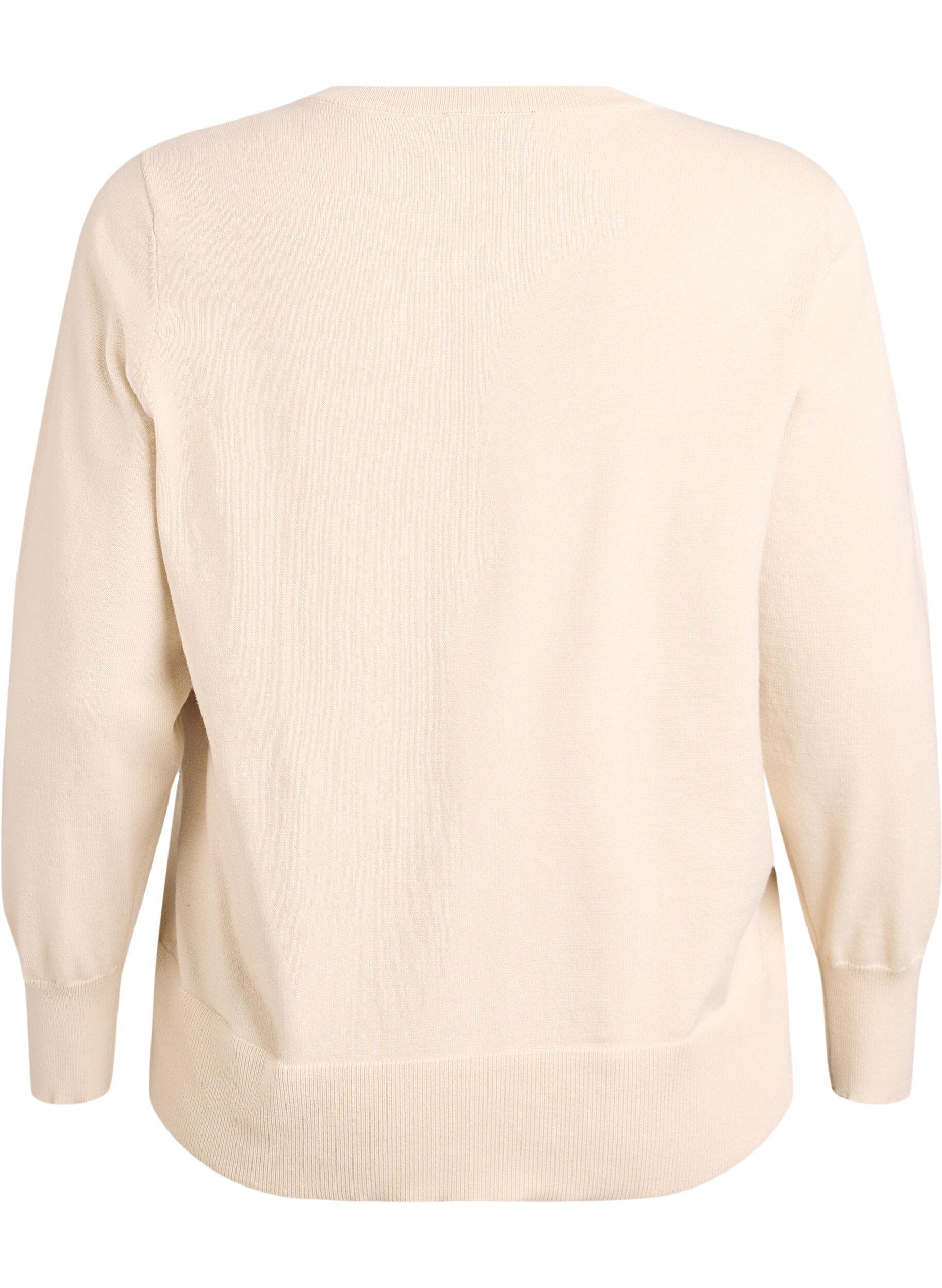 ZizzifashionFine-knit cardigan with round neck, Beige, Packshot image number 1