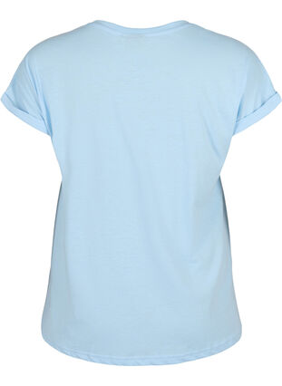 Short sleeved cotton blend t-shirt, Chambray Blue , Packshot image number 1