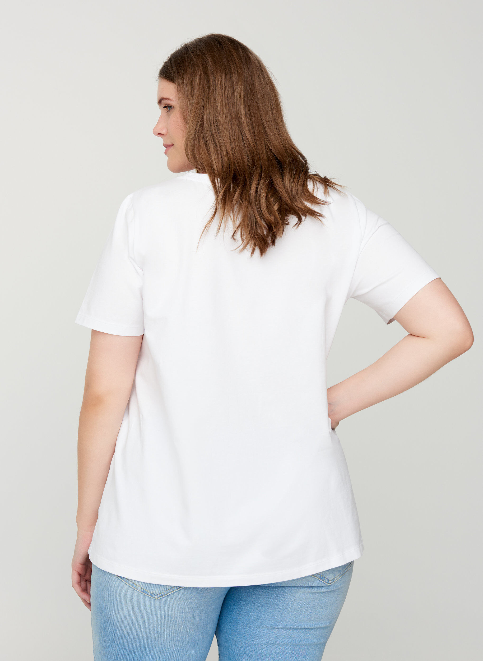 Zizzifashion Basic t-shirt, White, Model image number 2