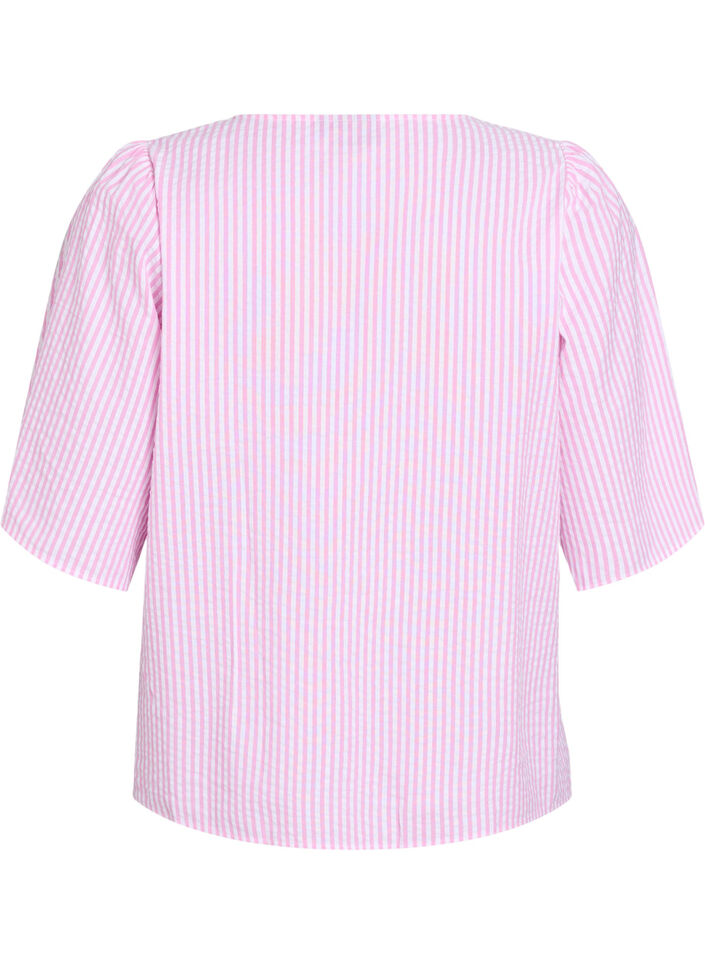 FLASH - Striped blouse with bows, Pink, Packshot image number 1