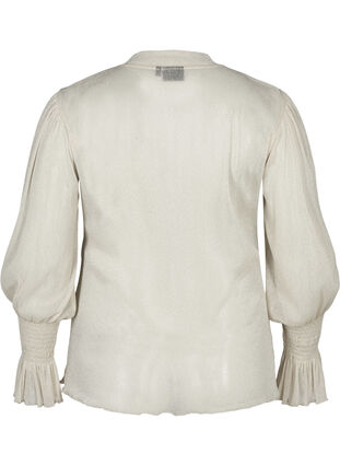 Mesh blouse with lurex, Birch ASS, Packshot image number 1