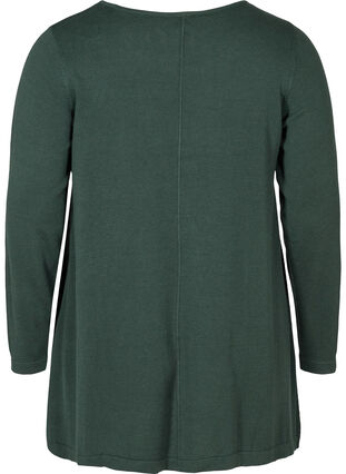Knitted A-line blouse, Darkest Spruce, Packshot image number 1