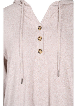 Melange blouse with hood, Natural Mel., Packshot image number 2