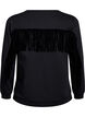 Sweatshirt with fringes, Black, Packshot image number 1