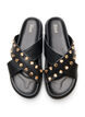 Sandal with criss-cross straps and decorative studs, Black, Packshot image number 3