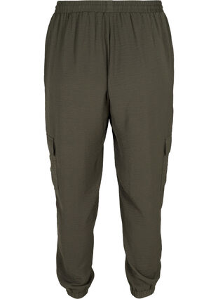 Loose trousers with large pockets, Black Olive, Packshot image number 1