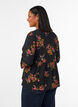 Long-sleeved blouse with floral print, Black, Model image number 2