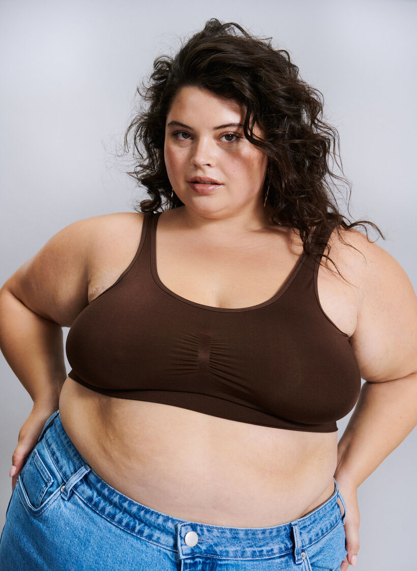 Soft non-padded bra, Brown, Image image number 0