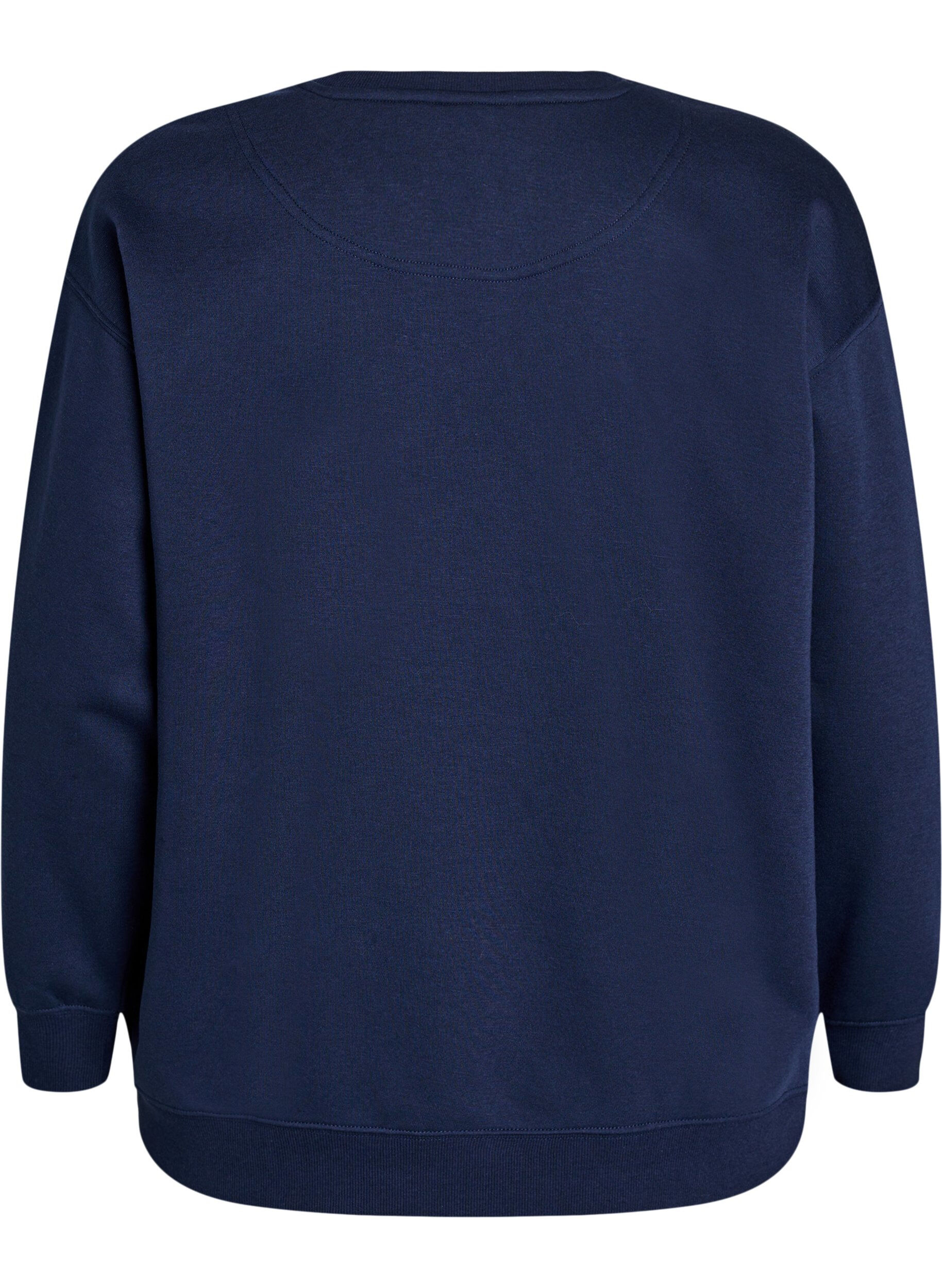 Zizzifashion Sporty sweatshirt with print, Blue, Packshot image number 1