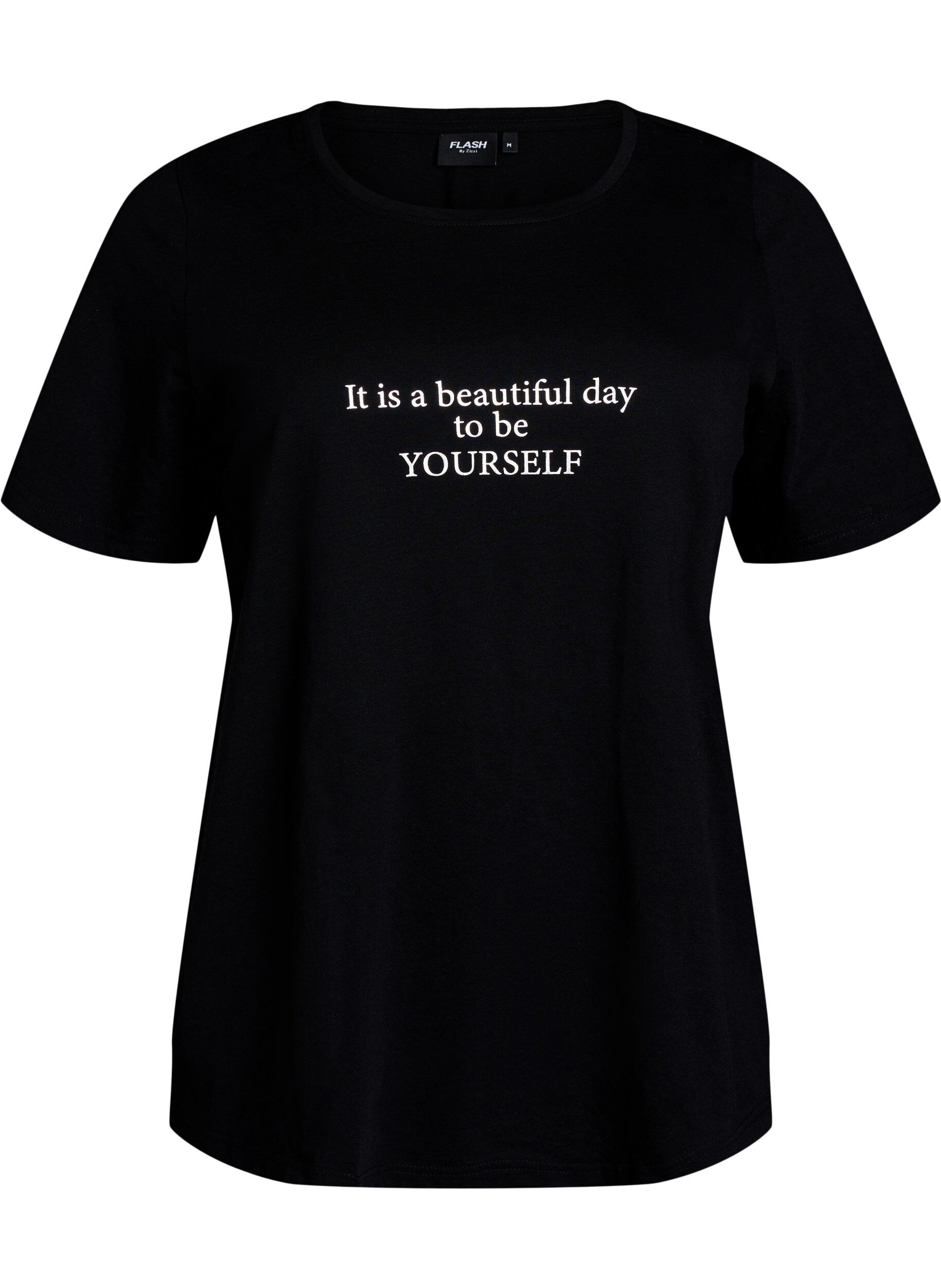 Zizzifashion T-shirt with motif, Black, Packshot image number 0