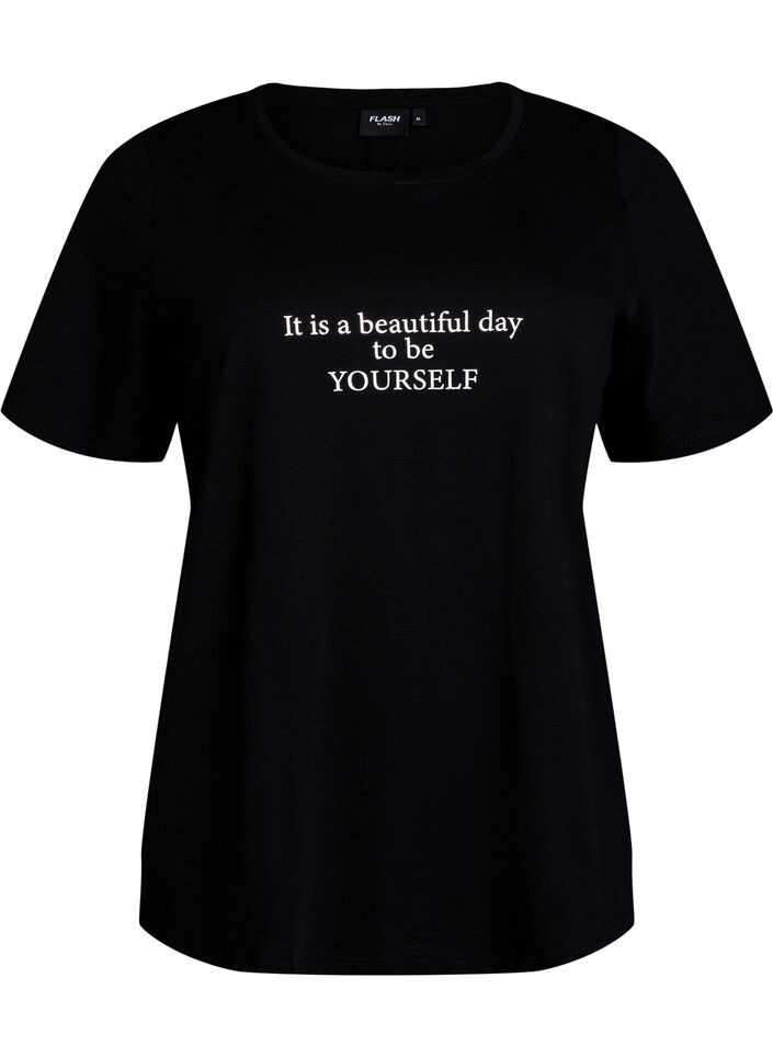 T-shirt with motif, Black, Packshot image number 0