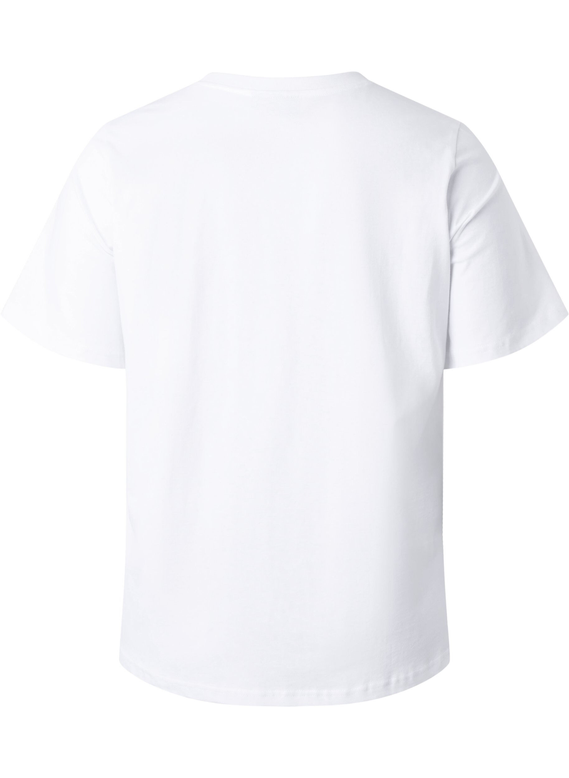 Zizzifashion Organic cotton t-shirt with text, White HARMONY, Packshot image number 1