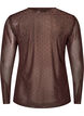 Mesh blouse with print, Brown, Packshot image number 1