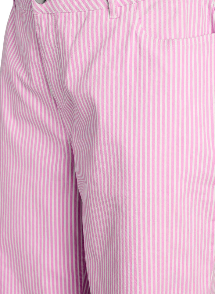 Coloured Myra jeans with stripes and wide legs, Pink, Packshot