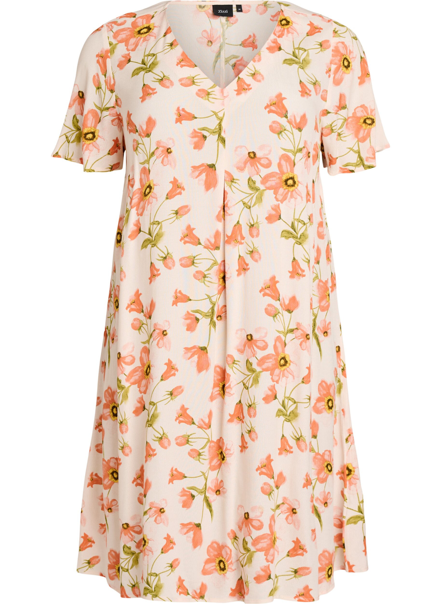 Zizzifashion Viscose A-line dress, Pink, Packshot image number 0