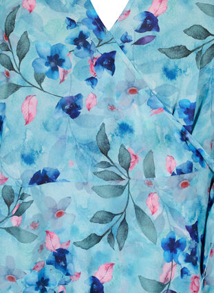 Short-sleeved wrap dress with floral print, Trellis AOP, Packshot image number 2