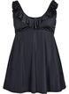 Swimdress with ruffles and removable padding, Black, Packshot image number 0