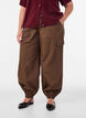 Cotton cargo trousers with a balloon leg, Brown, Model image number 2