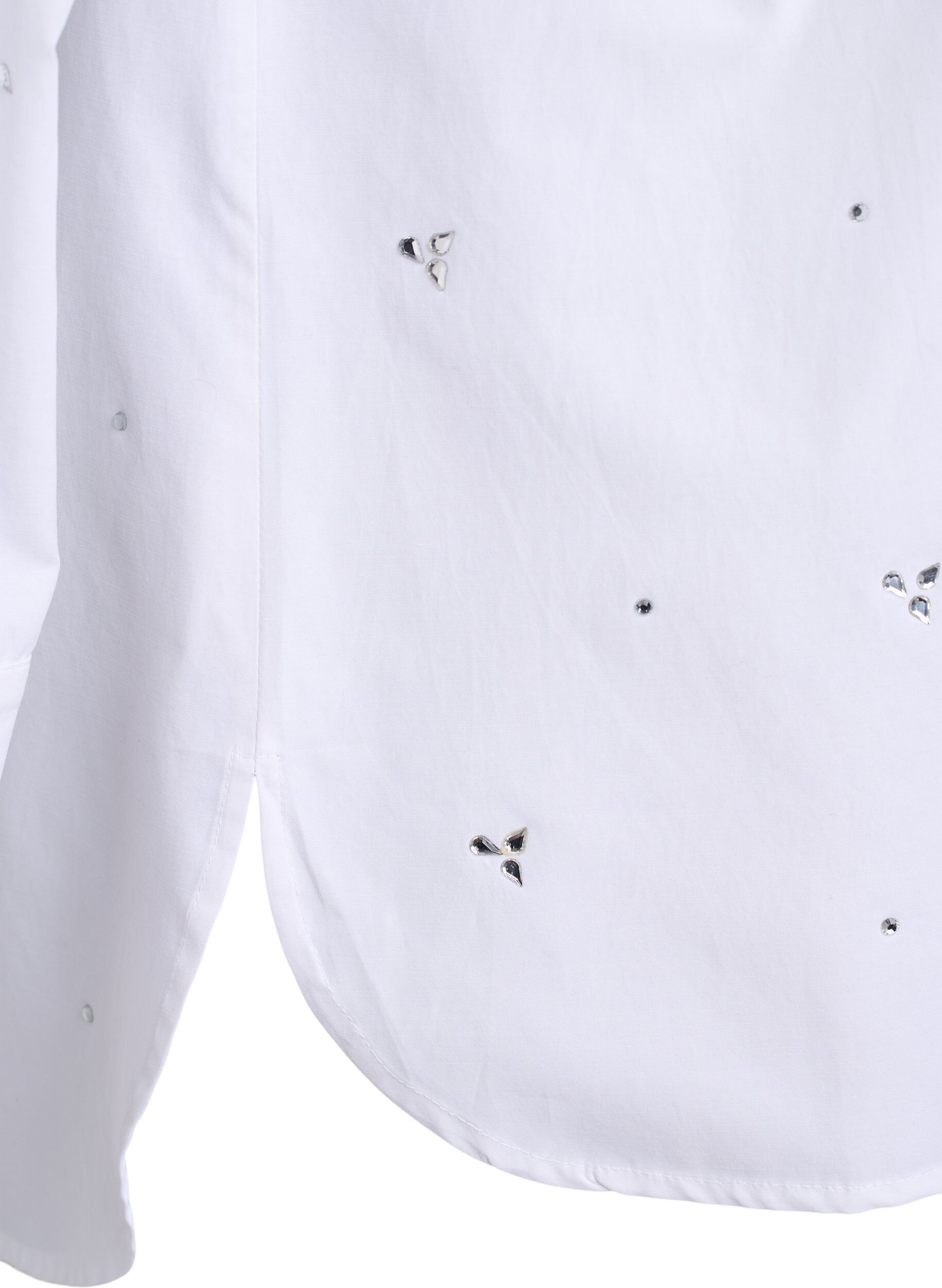 Zizzifashion Shirt with rhinestones, White, Packshot image number 3