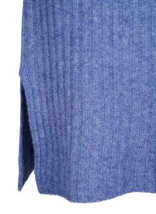 Rib-knit dress with slit, Gray Blue Mel., Packshot image number 3