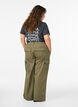 Wide-leg cargo trousers with a high waist, Green, Model image number 1