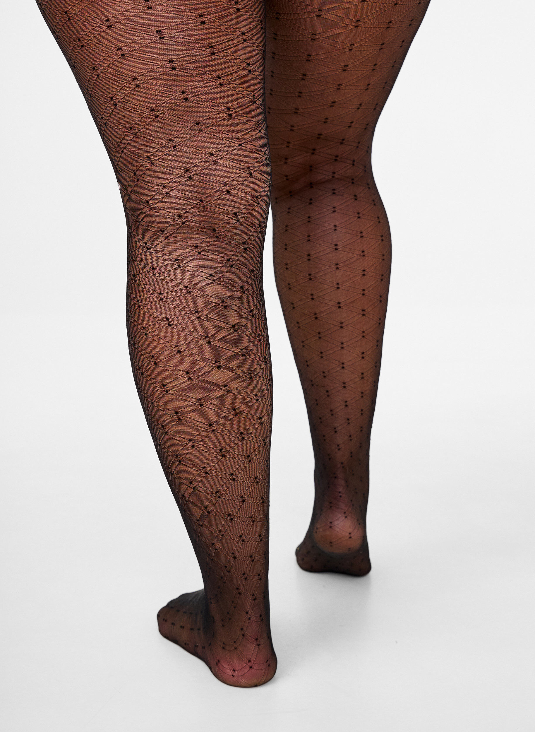 Zizzifashion 30 denier tights with diamond pattern, Black, Packshot image number 1