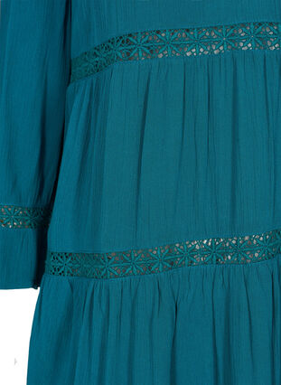 Viscose A-line dress with lace trim, Pacific, Packshot image number 3