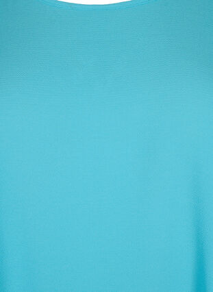 Blouse with short sleeves and a round neckline, Blue Atoll, Packshot image number 2