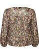 Blouse with floral print and balloon sleeves, Brown, Packshot image number 1