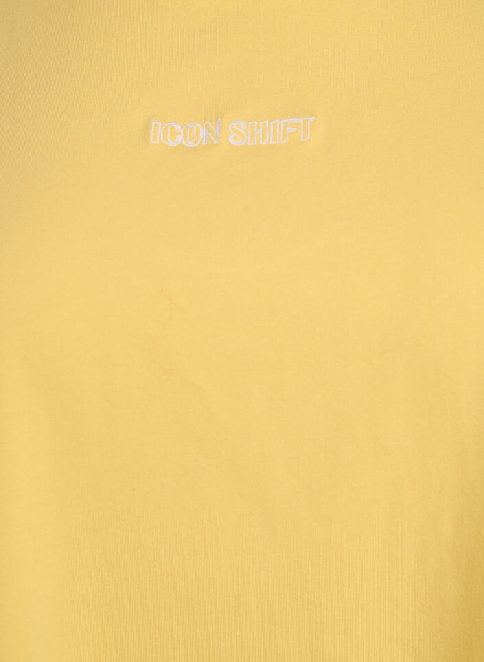 Organic cotton T-shirt with a small front motif, Yellow, Packshot image number 2