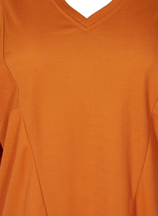 Viscose mix tunic with 3/4 length sleeves, Honey Ginger, Packshot image number 2