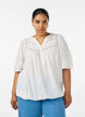 Viscose blouse with pintucks and balloon effect, Vanilla, Model image number 0