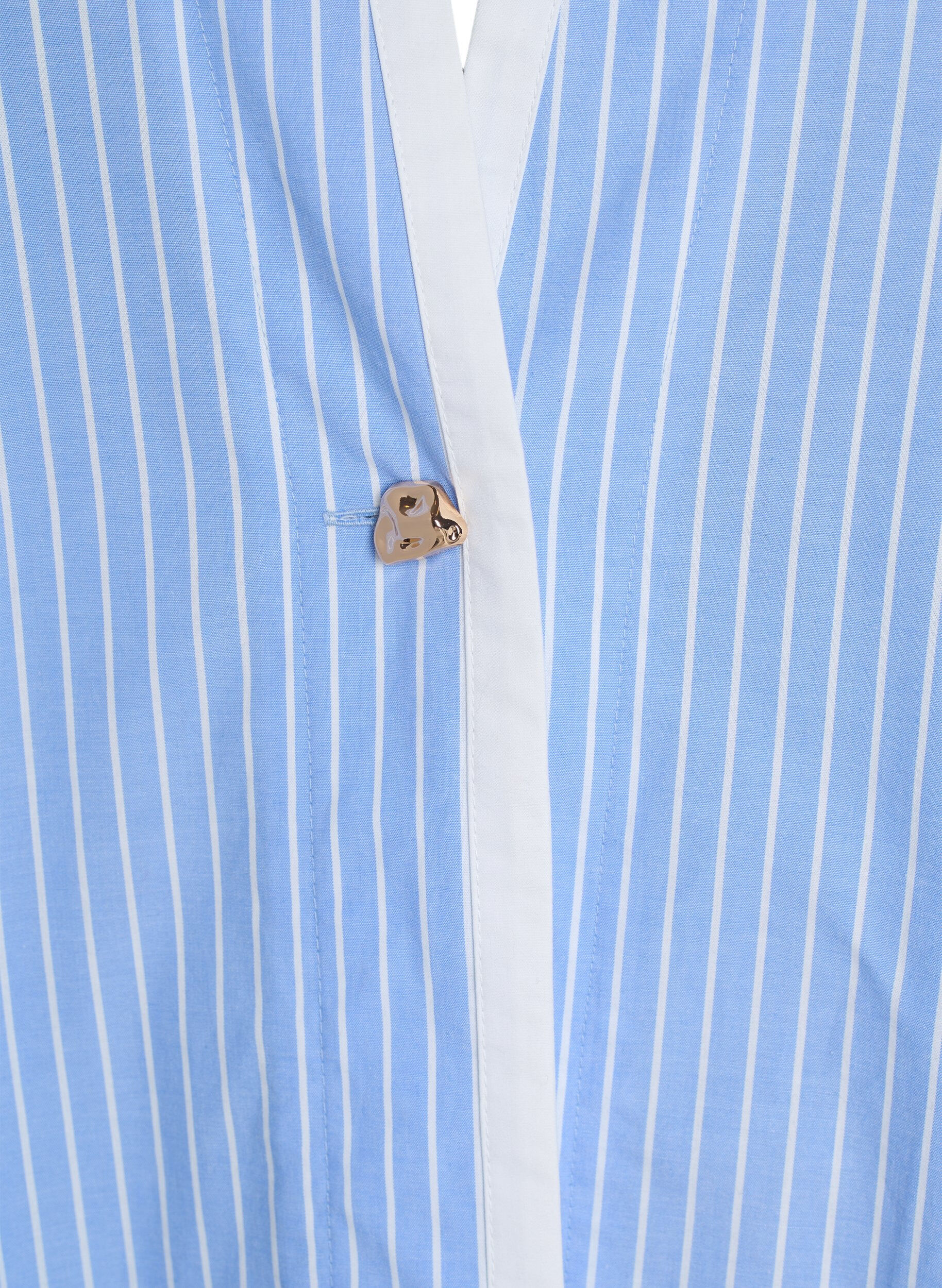 Zizzifashion Striped shirt with decorative closure, Light Blue, Packshot image number 2