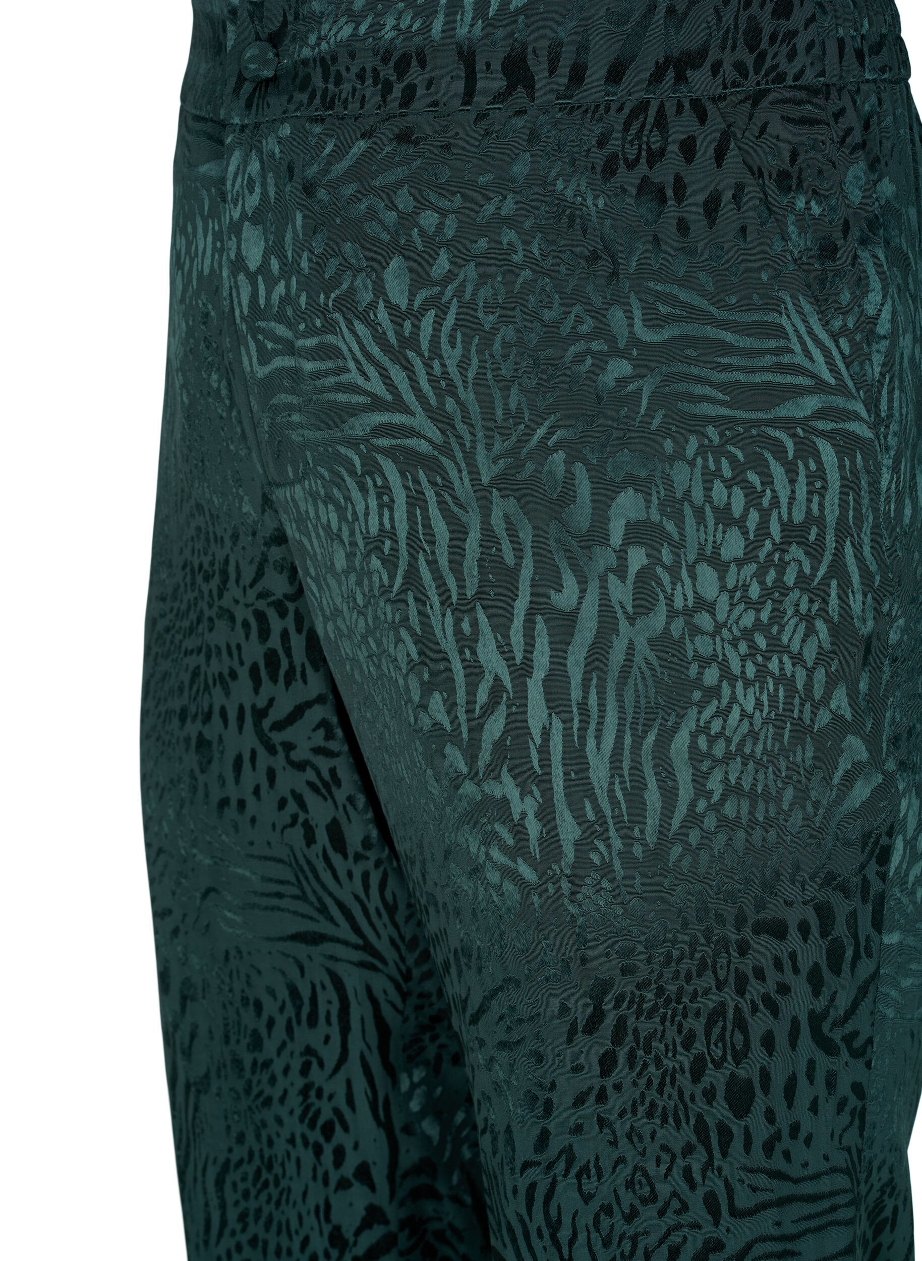 Zizzifashion Loose viscose pants with tone-on-tone print, Ponderosa Pine, Packshot image number 2