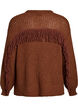 Knit blouse with fringes on the back, Brown, Packshot image number 1