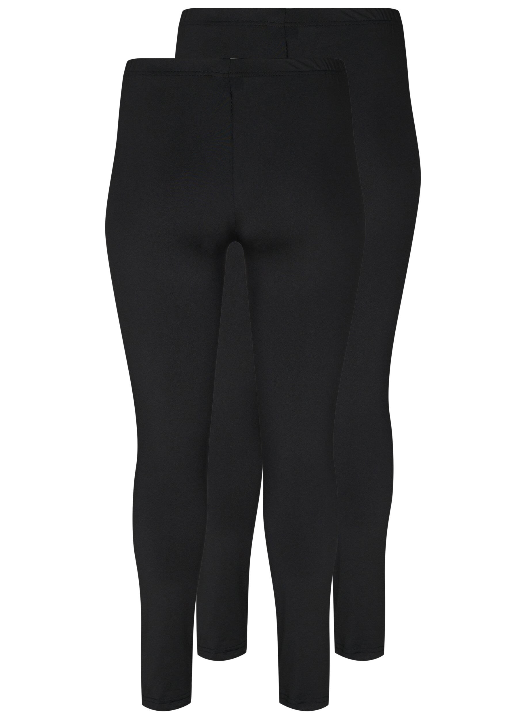 Zizzifashion2-pack basic leggings, Black, Packshot image number 1