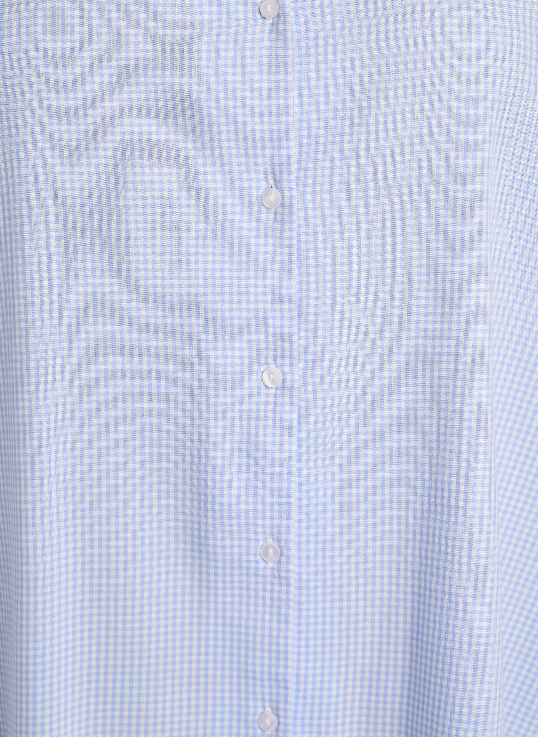 Zizzifashion Checked tunic with 3/4 sleeves, Light Blue, Packshot image number 2