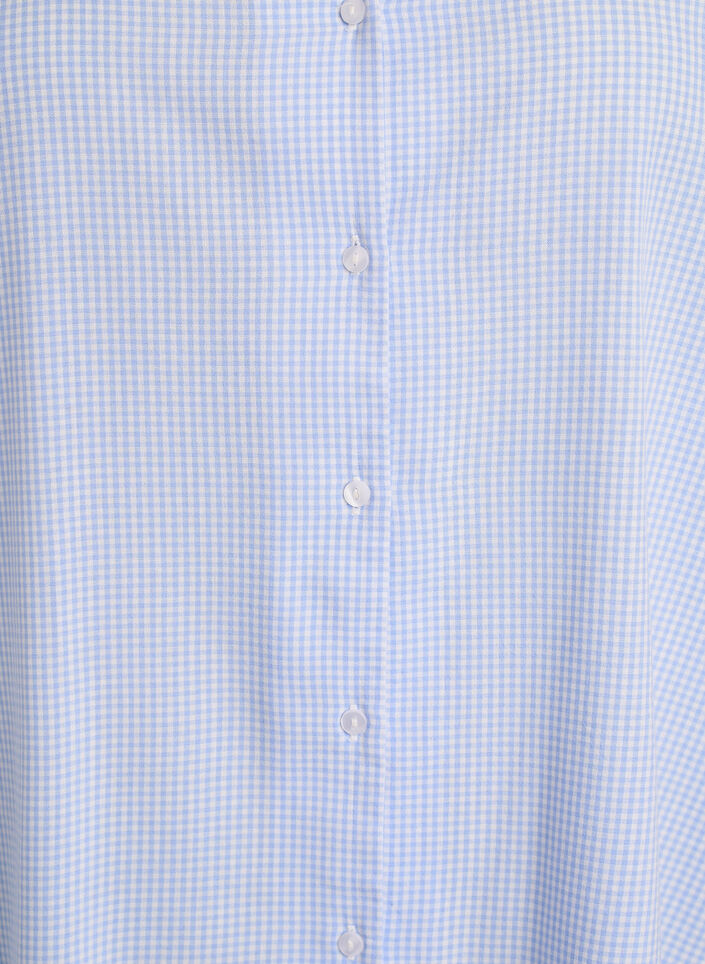 Checked tunic with 3/4 sleeves, Light Blue, Packshot image number 2