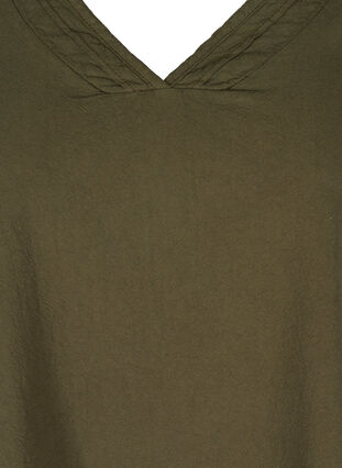 Short-sleeved blouse in cotton, Ivy Green, Packshot image number 2