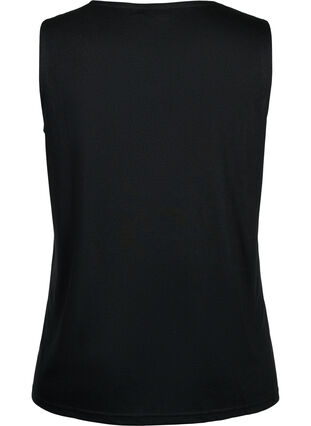 Sleeveless top with lace, Black, Packshot image number 1