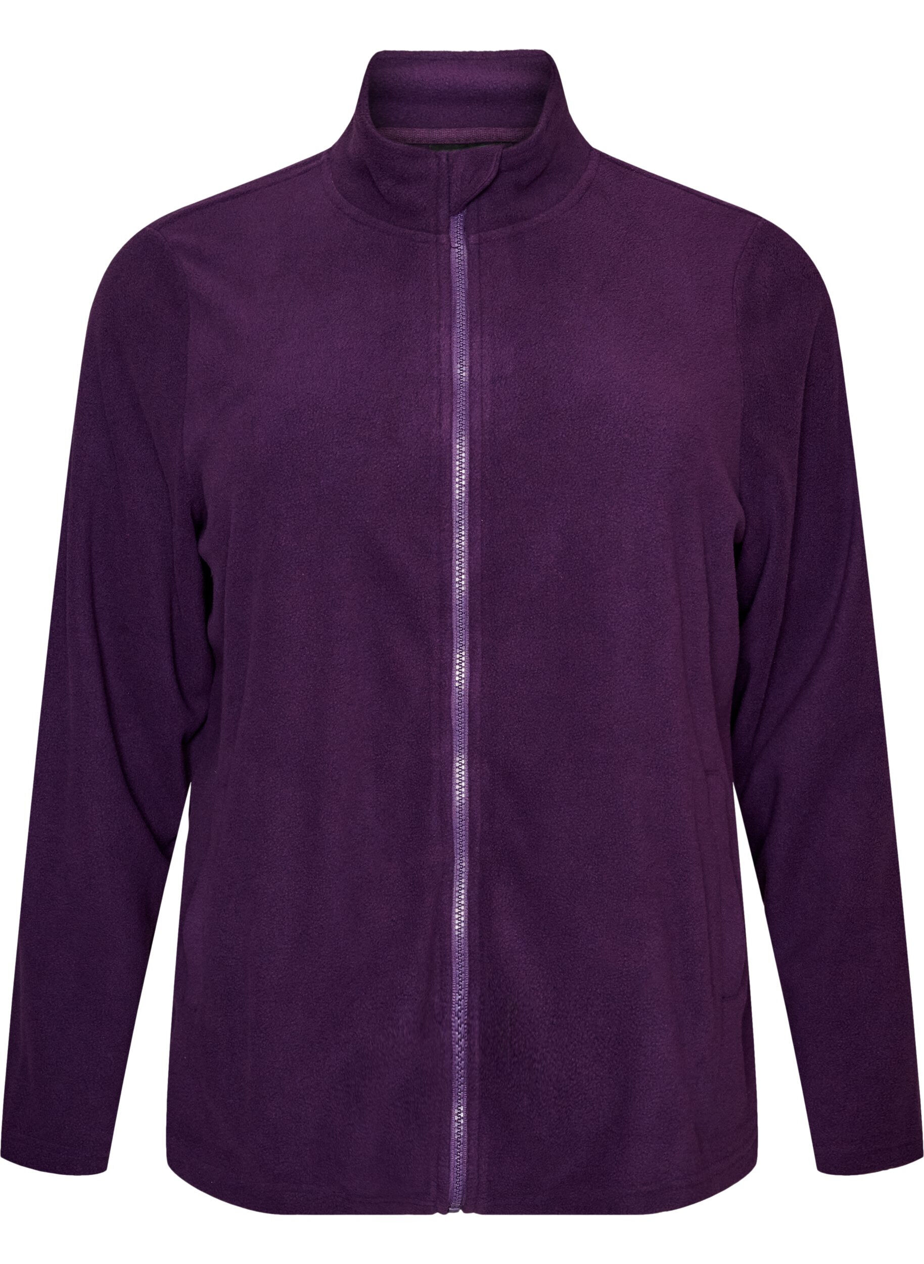 Fleece top with zipper and high collar