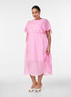Ankle-length dress with flutter sleeves and tie-waist, Pink, Model image number 0
