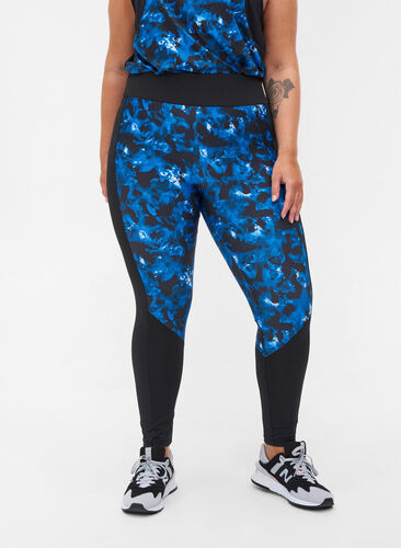 Cropped workout tights with print, Daphne Print, Model image number 0