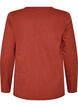 Long-sleeved t-shirt with V-neck and buttons, Brown, Packshot image number 1