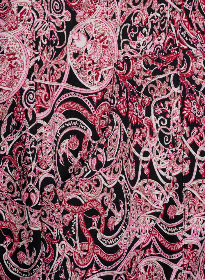 Short-sleeved, printed cotton dress, Black, Packshot image number 3