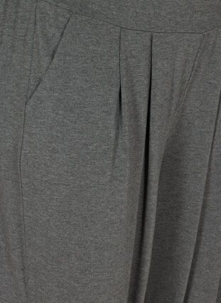 Loose exercise capris with pockets, Dark Grey Melange, Packshot image number 2